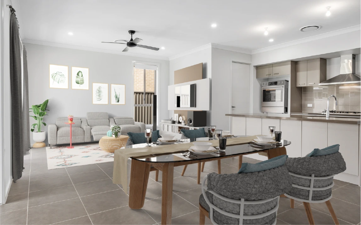 Virtually staged room — after