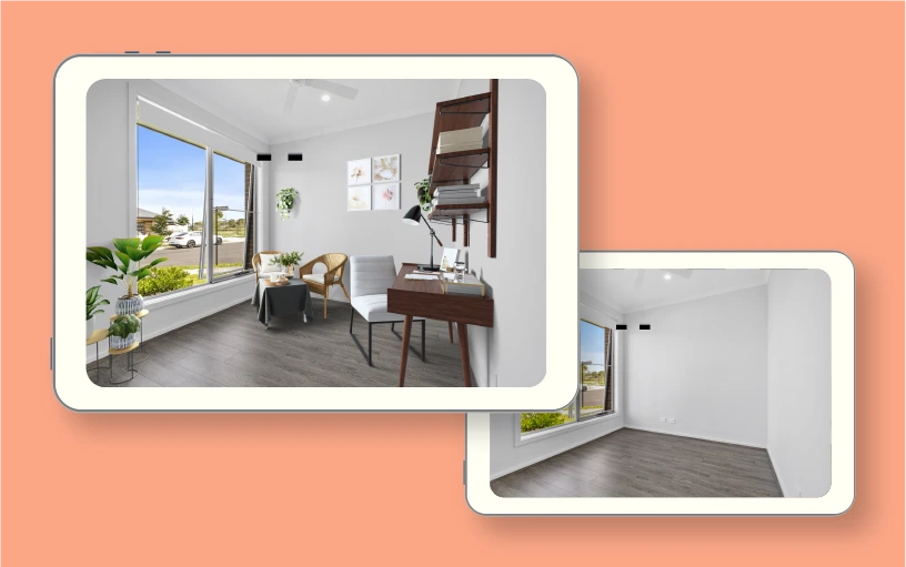 Virtual staging before and after